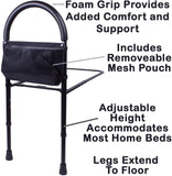 Sturdy & Adjustable Bed Rail Bar with Extra Foot Support & Bed Strap
