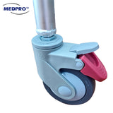 Anti-Rust Aluminium Alloy Foldable, Portable & Adjustable Mobile Commode Chair with 4 Wheels & 4 Brakes / Locks