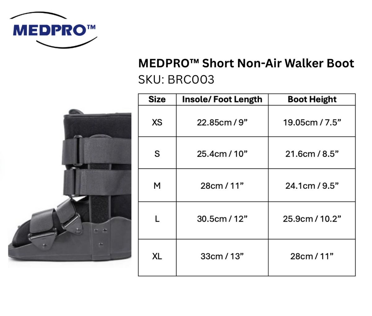 MEDPRO™ Short Non-Air Walker Boot for Mild Injury, Heel Pain, Toe