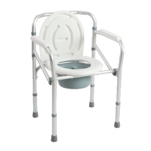MEDPRO™ Foldable Round Seat Cover Aluminium Stationary Toilet Commode