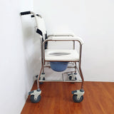 MEDPRO™ Stainless Steel Deluxe Mobile Toilet Commode Chair