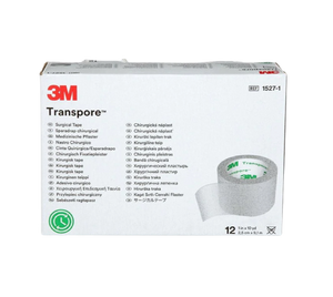 3M™ Transpore™ Surgical Tape 2.5 cm x 9.1m [12 pcs/box] 1527-1 (Expiry Date: 2028-03)
