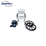 MEDPRO™ Self-Propel Anti-rust Plastic Mobile Toilet Commode Chair with Wheels
