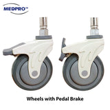MEDPRO™ Stainless Steel Deluxe Mobile Toilet Commode Chair