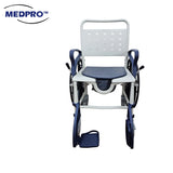 MEDPRO™ Self-Propel Anti-rust Plastic Mobile Toilet Commode Chair with Wheels