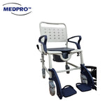 MEDPRO™ Self-Propel Anti-rust Plastic Mobile Toilet Commode Chair with Wheels