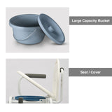 MEDPRO™ Aluminium Stationary Toilet Commode Chair with Elevated Hand Rails, Adjustable Height & Anti-slip Foot Base - MEDPRO™ Medical Supplies