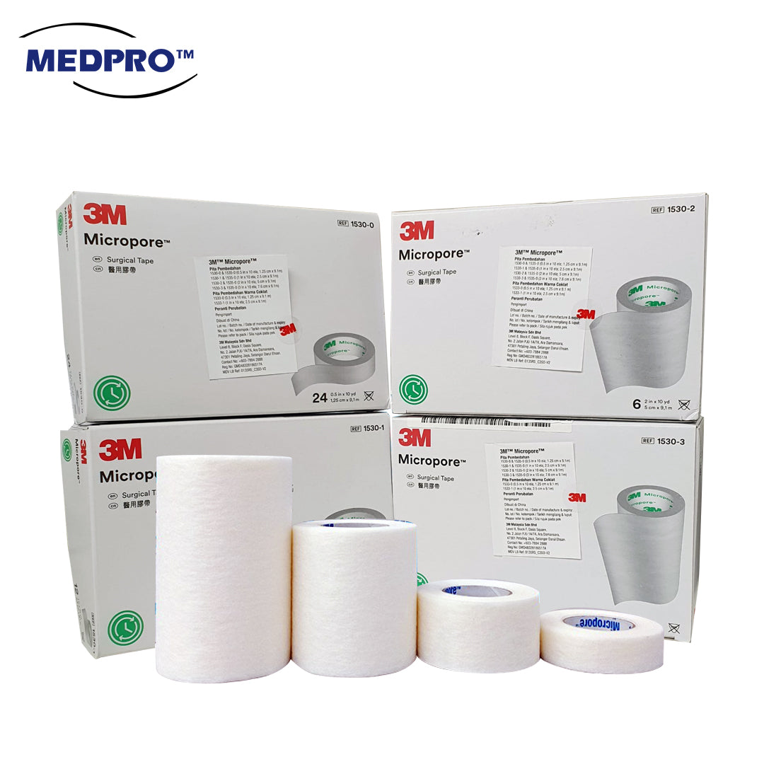 4 Sizes!) 3M™ Micropore Surgical Tape without Dispenser (1/2, 1, 2 –  MEDPRO™ Medical Supplies