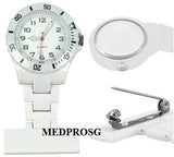 MEDPRO™ Pure White Nurse Brooch Watch With Luminous Watch Face - MEDPRO™ Medical Supplies