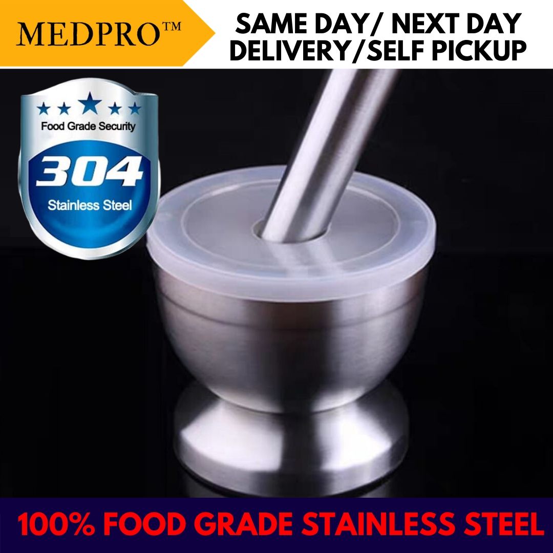 MEDca Pill Crusher 304 Food Grade Stainless Steel Mortar Pestle Medicine  Grinder Set 