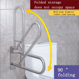 Folding U-Shaped Toilet Grab Bar (Stainless Steel) 60cm