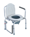 MEDPRO™ Aluminium Stationary Toilet Commode Chair with Elevated Hand Rails, Adjustable Height & Anti-slip Foot Base - MEDPRO™ Medical Supplies