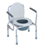 MEDPRO™ Aluminium Stationary Toilet Commode Chair with Elevated Hand Rails, Adjustable Height & Anti-slip Foot Base - MEDPRO™ Medical Supplies