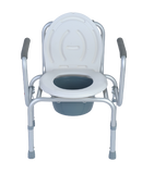 MEDPRO™ Aluminium Stationary Toilet Commode Chair with Elevated Hand Rails, Adjustable Height & Anti-slip Foot Base - MEDPRO™ Medical Supplies
