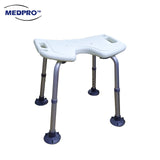 U-Shaped Toilet Shower Chair with Suction Base & Adjustable Height Legs