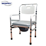 MEDPRO™ NEW Foldable Aluminium Stationary Toilet Commode