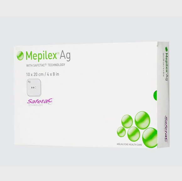 Mepilex Ag Antimicrobial Soft Silicone Foam Dressing 12.5cm x 12.5cm | 17.5cm x 17.5cm