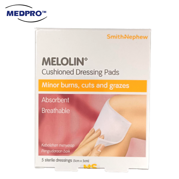 S&N Melolin Cushioned Dressing Pads 5cmx5cm (5pcs/box)