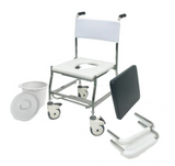 Stainless Steel Deluxe Mobile Toilet Commode Chair - MEDPRO™ Medical Supplies