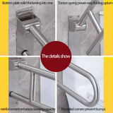 Folding U-Shaped Toilet Grab Bar (Stainless Steel) 60cm