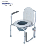 MEDPRO™ Aluminium Stationary Toilet Commode Chair with Elevated Hand Rails, Adjustable Height & Anti-slip Foot Base - MEDPRO™ Medical Supplies