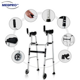 Foldable Walking Frame with Platform Crutch and 5" Front Wheels