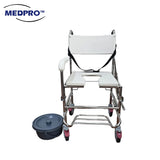 Deluxe U-Shape Height Adjustable Stainless Steel Mobile Commode