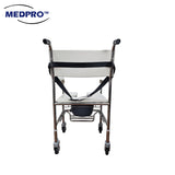 Deluxe U-Shape Height Adjustable Stainless Steel Mobile Commode