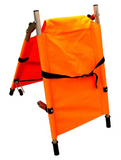 MEDPRO™ Stainless Steel Emergency Rescue Folding Stretcher (Orange, With 2 Wheels)