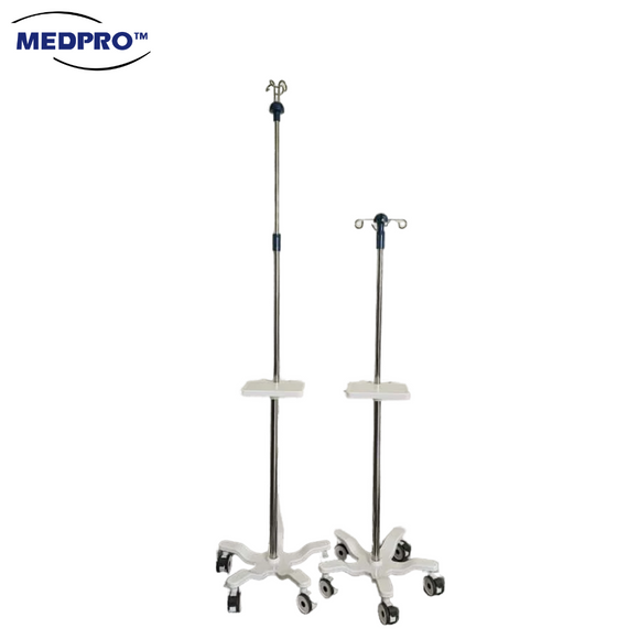 New IV Infusion Drip Stand with 5 Castor Wheels with 5 Brakes