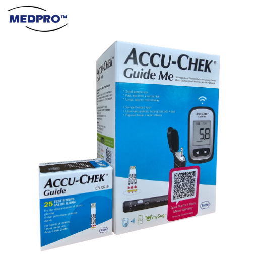 Accu-Chek Guide Me Meter (For Blood Glucose Test With Bluetooth Connectivity) Meter Set + Batteries + Lancing Device + Lancet + Test Strips!