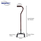 [NEW!] MEDPRO™ Brown Anti-Rust Quad Cane / Quad Stick 700g