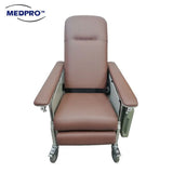 Mobile Geriatric Chair with Drop Down Armrest