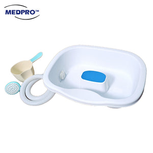 Portable Hair Wash Basin with Head Support & Drain Hose For Bedbound Patients