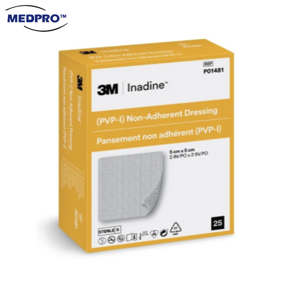 3M™ Inadine (PVP-I) Non Adherent Dressing 5cm x 5cm, 25pcs/box