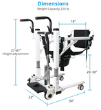 MEDPRO Car Transfer -Hydraulic Patient Transfer Chair with Backrest and Commode Hoist