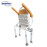 Foldable Toilet Shower Chair with Flip-up Armrest