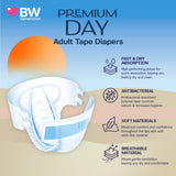BW Premium Day Adult Diaper (Day Use) – M & L