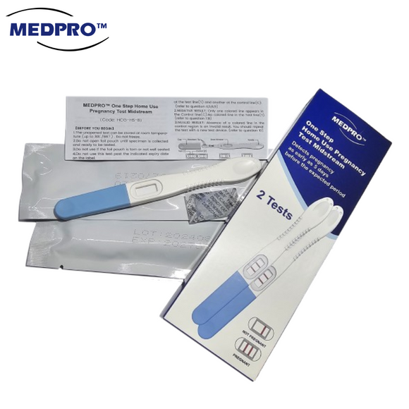 [EXP:02/2027] MEDPRO™ One Step Home Use Pregnancy Test Midstream 2pcs/box [Model: HCG-HS-B]