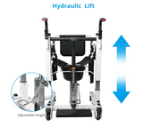 MEDPRO Car Transfer -Hydraulic Patient Transfer Chair with Backrest and Commode Hoist