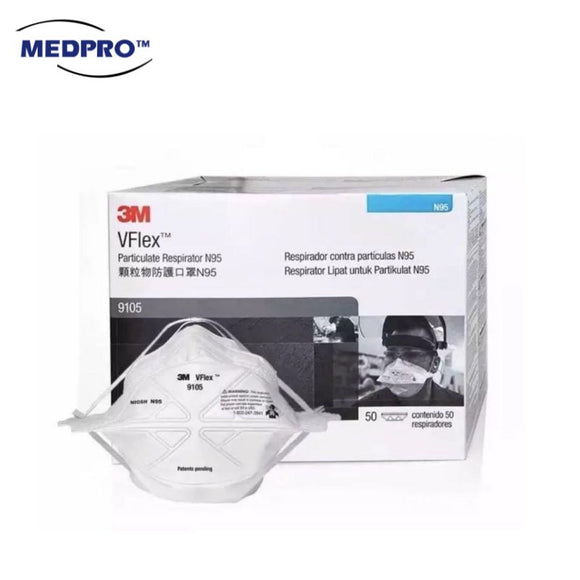 [EXP:04/2027] 3M™ VFLEX™ Particulate Respirator N95 Face Mask 9105™ (50pcs/box) MADE IN SINGAPORE 100% Product Authentication Process