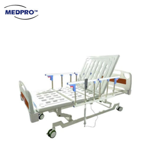 MEDPRO Electric 3 Functions Low Bed with 4 Side Rails & Backup Battery Pack (Upgraded Bed Base)