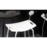NEW! Curved Toilet Shower Chair with Suction Base & Adjustable Height Legs