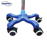 Portable IV Infusion Drip Stand with 5 Castor Wheels & 3 Brakes