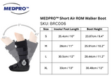 MEDPRO™ Short Air Compression Range of Motions Walker Boot For Ankle Fracture, Post-Operative Use following Achilles Tendon
