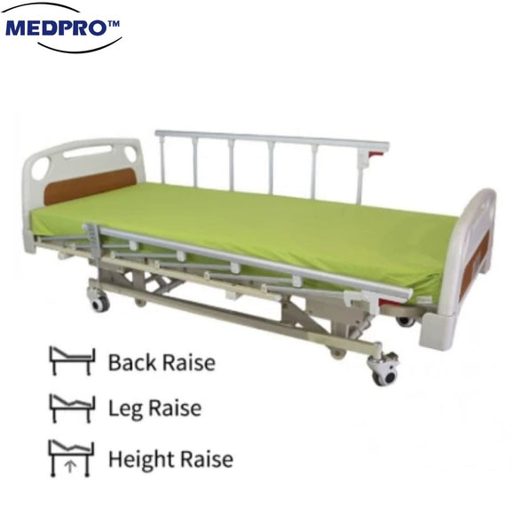 [For Weekly/ Monthly Rental] 3 Crank Electrical Hospital Bed with Remote Control - MEDPRO™ Medical Supplies