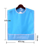 MEDPRO™ Adult Bib with Pocket in PVC Plain Blue 45cm x 65cm (Waterproof & Reusable!) - MEDPRO™ Medical Supplies