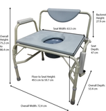 Height Adjustable Stationary Bariatric Toilet Commode Chair