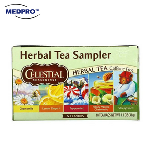 Celestial Seasonings, Herbal Tea Sampler, Caffeine Free, 5 Flavors, 18 Tea Bags, 1.1 oz (31 g)