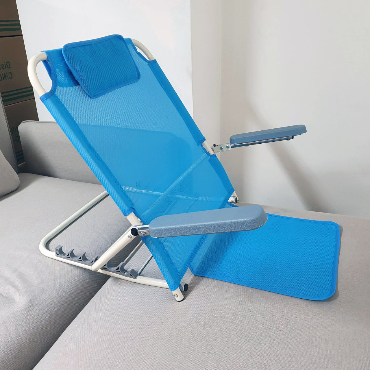 suneagoo 5-level Adjustable Bed Back Support,Foldable Bed Support with  Adjustable Armrests and Headrest,Breathable Backrest Support Used for  Patient